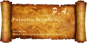 Palovics Arikán névjegykártya